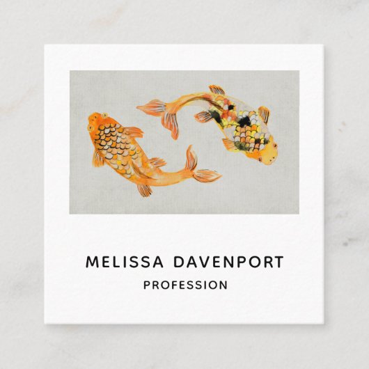 スタイリッシュ金ゴールドコイ スクエア名刺 (正面)