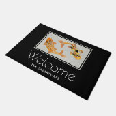 スタイリッシュ金ゴールドコイ ドアマット (アングル)