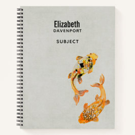 スタイリッシュ金ゴールドコイ ノートブック