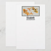 スタイリッシュ金ゴールドコイ 便箋 (正面/裏面)