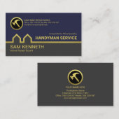 スタイリッシュ金ゴールドシンプル建物線ハンドマンサービス 名刺 (正面/裏面)