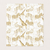 スタイリッシュ金ゴールドジャングルの野生動物のパターン 名刺 (内部フラット)