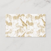 スタイリッシュ金ゴールドジャングルの野生動物のパターン 名刺 (裏面)