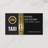 スタイリッシュ金ゴールドストライプタクシー車 名刺 (正面)