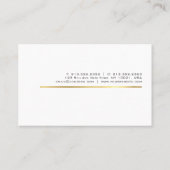 スタイリッシュ金ゴールドストライプデザインプロフェッショナルシックプレーン 名刺 (裏面)