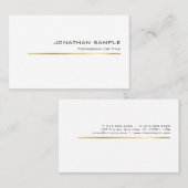 スタイリッシュ金ゴールドストライプデザインプロフェッショナルシックプレーン 名刺 (正面/裏面)