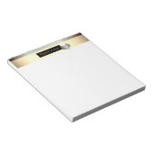 スタイリッシュ金ゴールドストライプ、フレーム、ハートパーソナライズされた- ノートパッド (アングル)