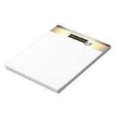 スタイリッシュ金ゴールドストライプ、フレーム、ハートパーソナライズされた- ノートパッド (回転)