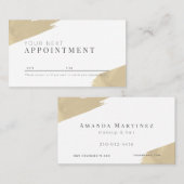 スタイリッシュ金ゴールドストロークサロンアポイントメントカード 名刺 (正面/裏面)