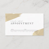スタイリッシュ金ゴールドストロークサロンアポイントメントカード 名刺 (正面)