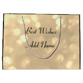 スタイリッシュ金ゴールドスパークルボーイフレンド誕生日 ラージペーパーバッグ (裏面)