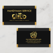 スタイリッシュ金ゴールドタブHandymanツール 名刺 (正面/裏面)