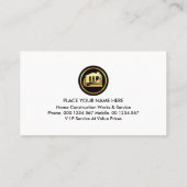 スタイリッシュ金ゴールドツール黒いグレーレイヤ 名刺 (裏面)