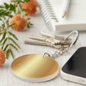 スタイリッシュ金ゴールドテンプレート円両面空白の キーホルダー (正面右)