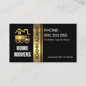 スタイリッシュ金ゴールドトラック引越し業者 名刺 (正面)