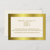 スタイリッシュ金ゴールドト結婚ーン情報カード エンクロージャーカード (正面/裏面)