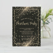 スタイリッシュ金ゴールドドット会社クリスマスパーティー 招待状 (スタンド正面)
