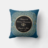 スタイリッシュ金ゴールドドット50結婚周年 クッション (裏面)