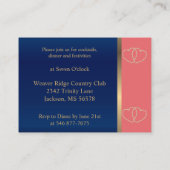 スタイリッシュ金ゴールドハートオンCoral and Navy Blue エンクロージャーカード (裏面)