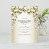 スタイリッシュ金ゴールドバルーン引っ越し祝いパーティーパーティー 招待状 (スタンド正面)