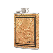 スタイリッシュ金ゴールドパーソナライズされた黒 フラスク (左)