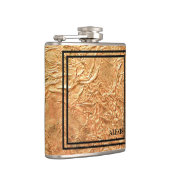 スタイリッシュ金ゴールドパーソナライズされた黒 フラスク (右)