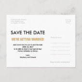 スタイリッシュ金ゴールドフェイクグリッター日付はがきを保存 案内ポストカード (裏面)