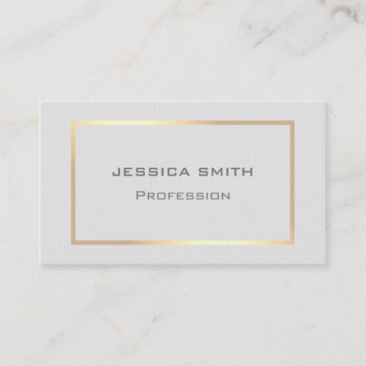 スタイリッシュ金ゴールドフレエレガントームライトグレープロフェッショナル 名刺 (正面)