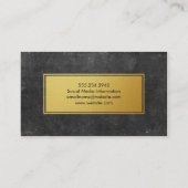 スタイリッシュ金ゴールドフレーム石板の背景 名刺 (裏面)