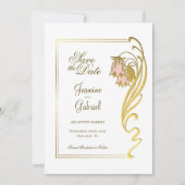 スタイリッシュ金ゴールドフレ結婚ーム セーブザデート (正面)