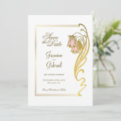 スタイリッシュ金ゴールドフレ結婚ーム セーブザデート (スタンド正面)