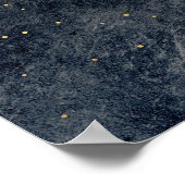 スタイリッシュ金ゴールドフローラ曼荼羅 ポスター (角)