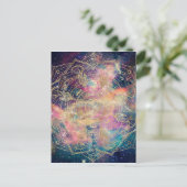 スタイリッシュ金ゴールドマカラフルダラ水彩星雲 シーズンポストカード (スタンド正面)