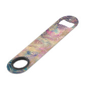 スタイリッシュ金ゴールドマカラフルダラ水彩星雲 スピード栓抜き (正面アングル)