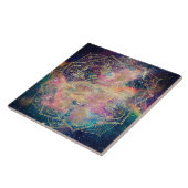 スタイリッシュ金ゴールドマカラフルダラ水彩星雲 タイル (側面)