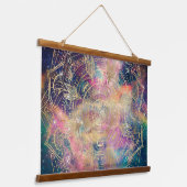 スタイリッシュ金ゴールドマカラフルダラ水彩星雲 吊り下げ型タペストリー (傾斜あり)
