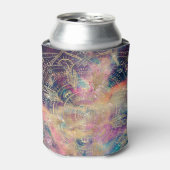 スタイリッシュ金ゴールドマカラフルダラ水彩星雲 缶クーラー (缶正面)