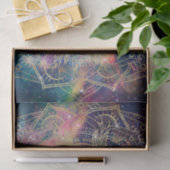 スタイリッシュ金ゴールドマカラフルダラ水彩星雲 薄葉紙 (ギフト)