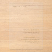 スタイリッシュ金ゴールドミニマ結婚リスト アクリル招待状 (正面)