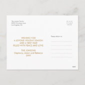 スタイリッシュ金ゴールドメリークリスマスフォトハモダンガキ シーズンポストカード (裏面)