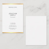 スタイリッシュ金ゴールドモダンホワイトプロフェッショナルシンプルシック 名刺 (正面/裏面)