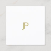 スタイリッシュ金ゴールドモダンモノグラムプロフェッショナルテンプレート スクエア名刺 (正面)