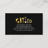 スタイリッシュ金ゴールドラインHandyman Builder 名刺 (裏面)