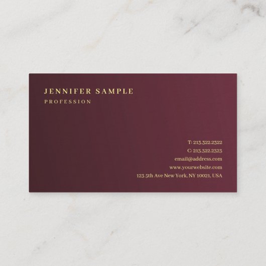 スタイリッシュ金ゴールドルック文字プレミアム厚豪華 名刺 (裏面)