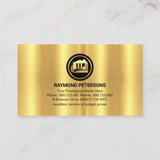 スタイリッシュ金ゴールドルーフ絵を描（ばちゃばちゃ）跳ねる 名刺 (裏面)