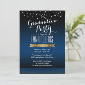 スタイリッシュ金ゴールドレーベル星月夜卒業パーティー 招待状 (スタンド正面)