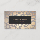 スタイリッシュ金ゴールド円パターン美しいサロン 名刺 (正面)