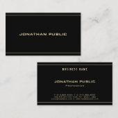 スタイリッシュ金ゴールド名文字モダンシンプルトレンディー 名刺 (正面/裏面)