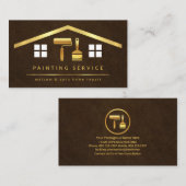 スタイリッシュ金ゴールド屋上建物金ゴールドブラシ 名刺 (正面/裏面)