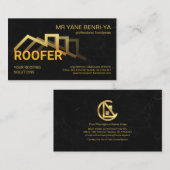 スタイリッシュ金ゴールド屋根黒花崗岩ルーフィング 名刺 (正面/裏面)